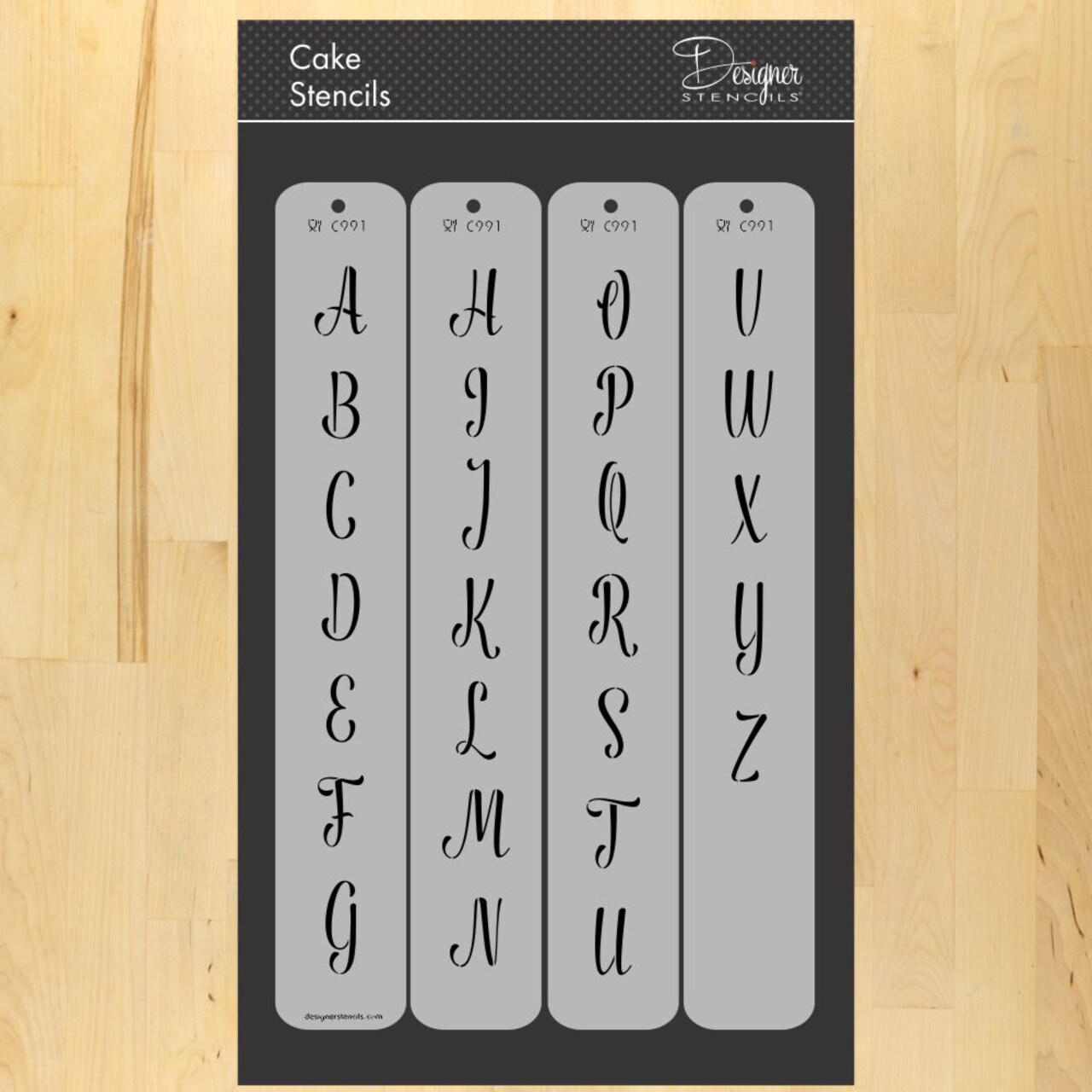 1.25-Inch Modern Monogram Letters Cake Stencil | C991 By Designer Stencils | Cake Decorating Tools |